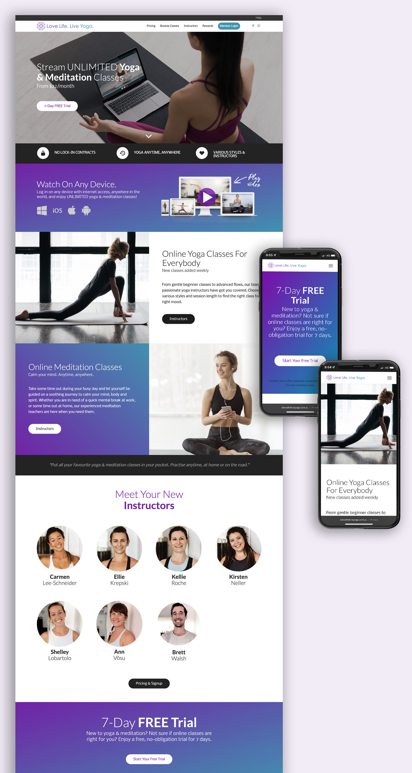 Website Design for Online Yoga Platform - Brisbane Digital Marketing Agency FlySocial Digital